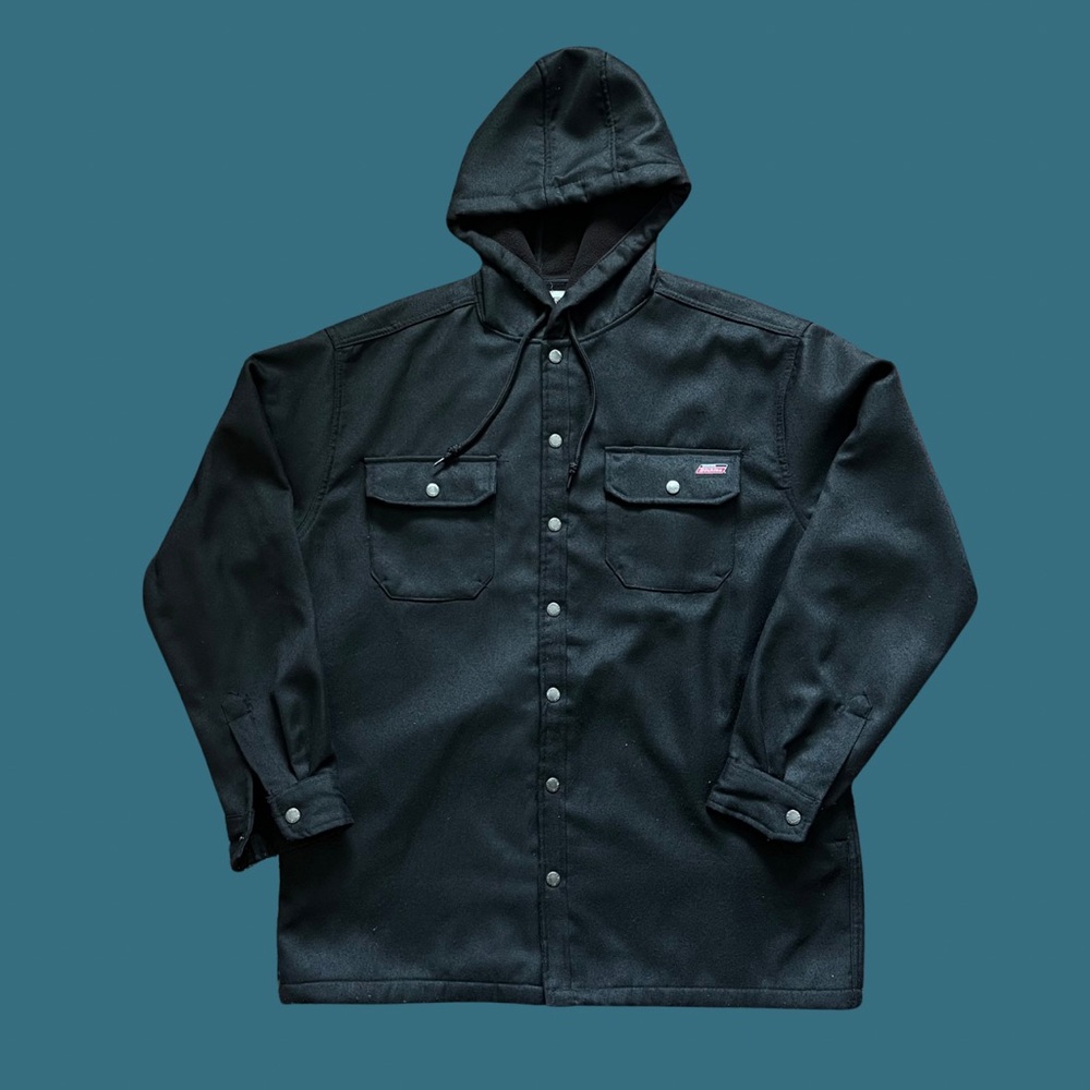 Dickies Black Hooded Work Jacket Size Large